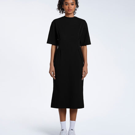 Pleated Waist T-Shirt Dress